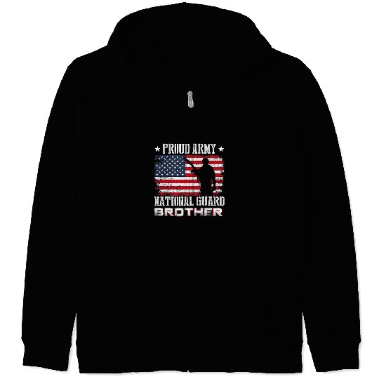 Proud armys National Guard Brother U S Military Gift Zip Hoodies