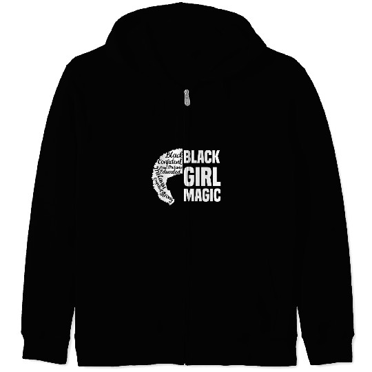 Black Girl Afro African American Black Pride Natural Hair Zip Hoodies