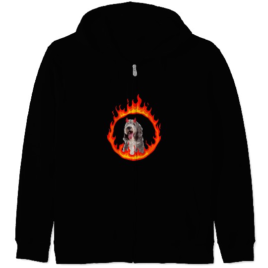 Devil Dog Bearded Collie 2 Zip Hoodies