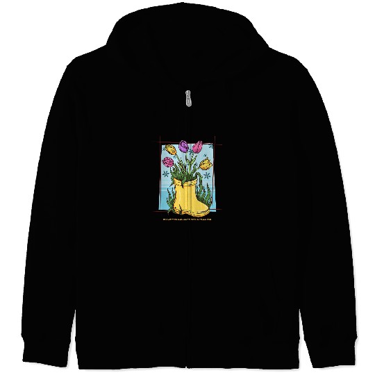 Tulips on Boots Cottagecore Garden Plant Flowers Tulip Lover 397 Zip Hoodies