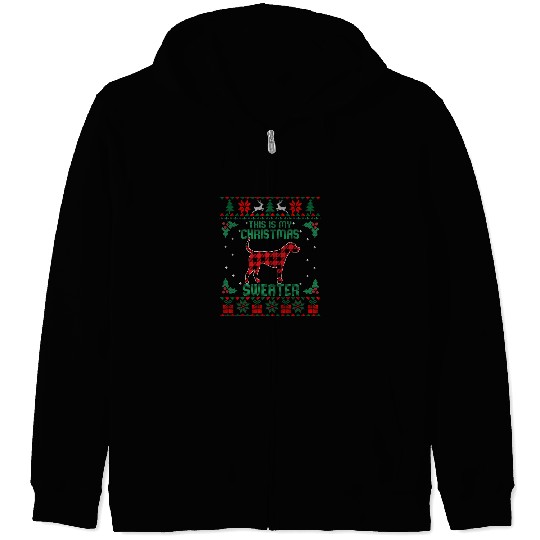 This Is My Christmas Sweater Foxhound Dog Lover Ugly Xmas Zip Hoodies