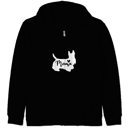 Dog Scottish Terrier Womens Scottish Terrier Mama Mom Mothers Day Zip Hoodies