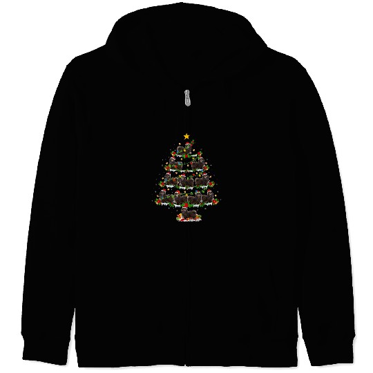 Dog Havanese Lover xmass Lights Havanese Christmas Tree Zip Hoodies