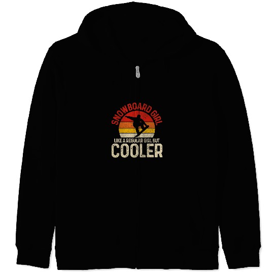 Skiing Ski Womens Snowboard Girl vintages Retro Snowboarding Snowboarder Gift Zip Hoodies