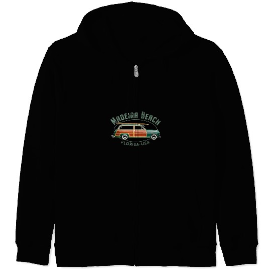 Surf Life Madeira Beach Florida vintages Surfing Design Zip Hoodies