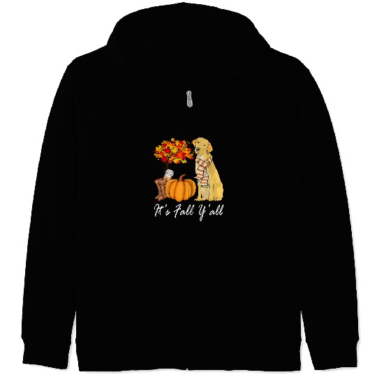 Labrador Lab Dog Its Fall Yall Fall Tees For Women Labrador Yellow Lab Zip Hoodies