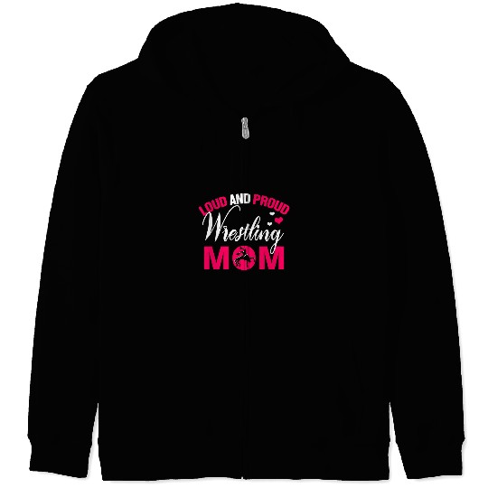 Womens Wrestling Mom Funny Wrestler Mom Gift Women Novelty Zip Hoodies