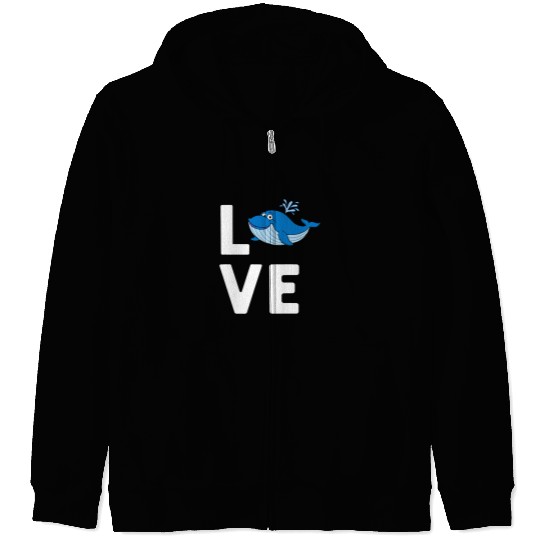 Whales Funny Whale Art For Men Women Orca Narwhal Blue Whales 6 Zip Hoodies