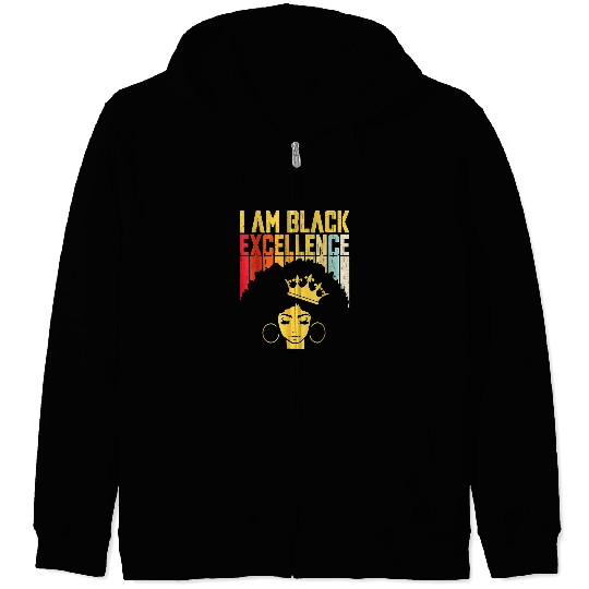 Retro vintages Black Excellence African Pride History Month Zip Hoodies