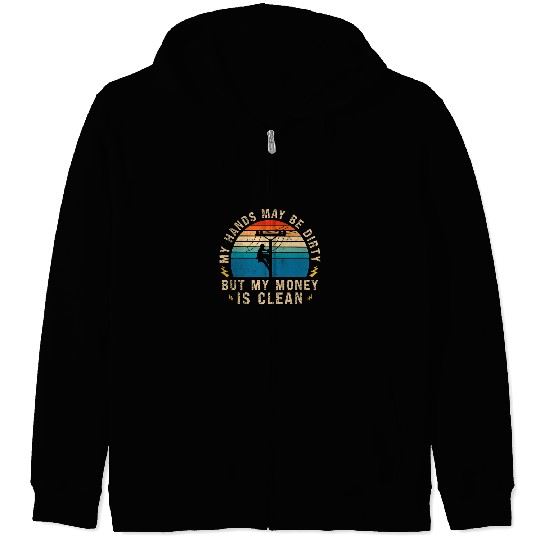 Electrical Union Electricians Lineman vintages Electricity 1 Zip Hoodies