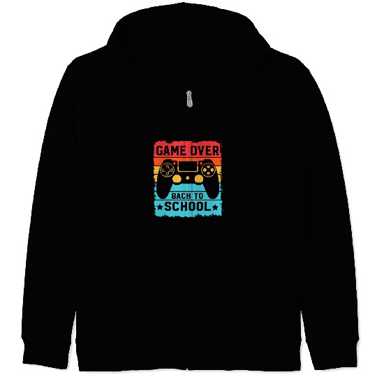 game over back to school for boys Teacher Student Controller 1 Zip Hoodies
