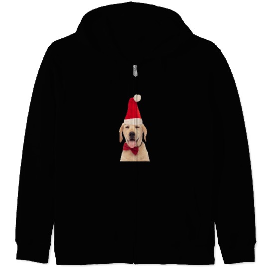 Labrador Lab Dog Yellow Lab Tongue Dog Santa Christmas Labrador Retriever Zip Hoodies