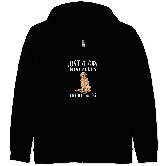Goldie Solo Girl Who Loves Dogs Golden Retriever Golden Retriever Dog Zip Hoodies