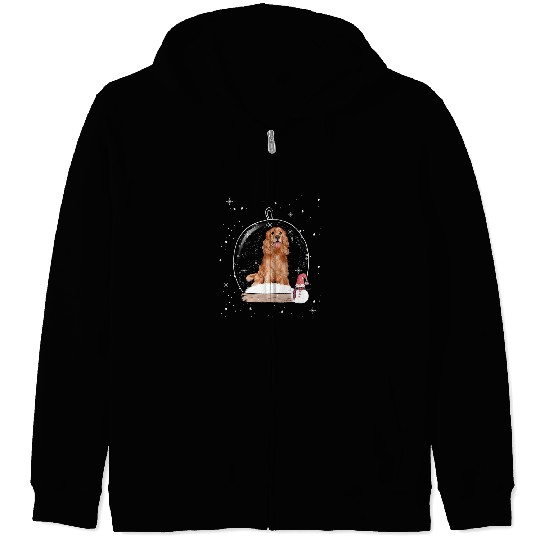 Dog Cocker Spaniel Christmas Cocker Spaniel Dog Snow Globe Pajama 94 Zip Hoodies
