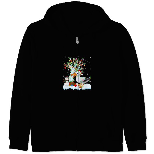 Seagull Lover Bird xmass Element Tree Lighting Seagull Christmas 27 Zip Hoodies