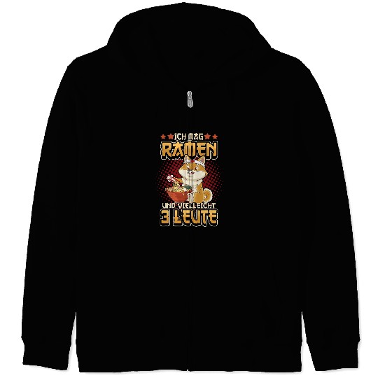 Dog Shiba Inu I like Ramen and maybe 3 people Shiba Inu noodle soup Zip Hoodies