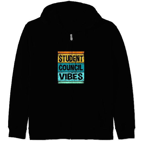 Retro Student Council Vibes Groovy School Student Council 1 Zip Hoodies