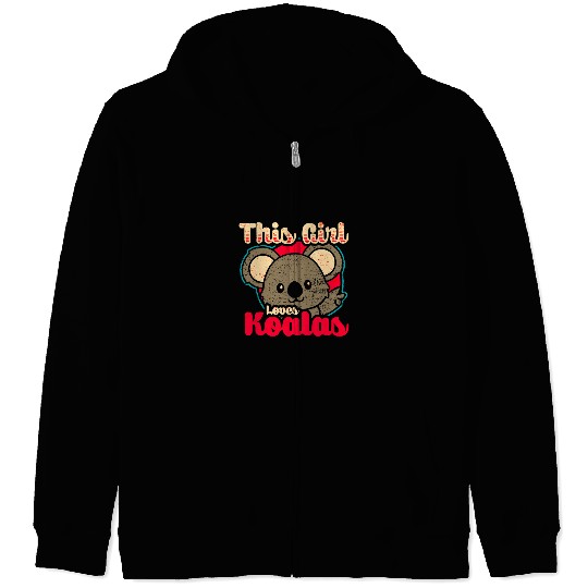 Funny Bear This Girl Loves Koalas Cute Womens Koala Bear2 Cute Bears Zip Hoodies