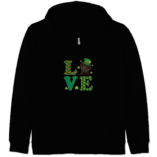 Labrador Lab Dog I Love My Chocolate Labrador St Patricks Day Dog Lover Zip Hoodies