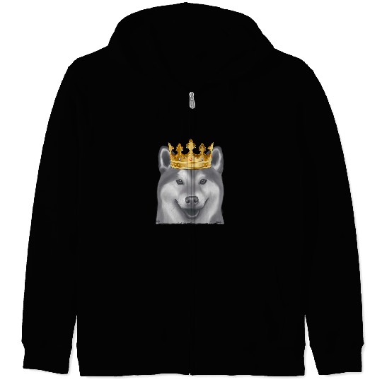 Dog Shiba Inu Wearing A Crown Zip Hoodies