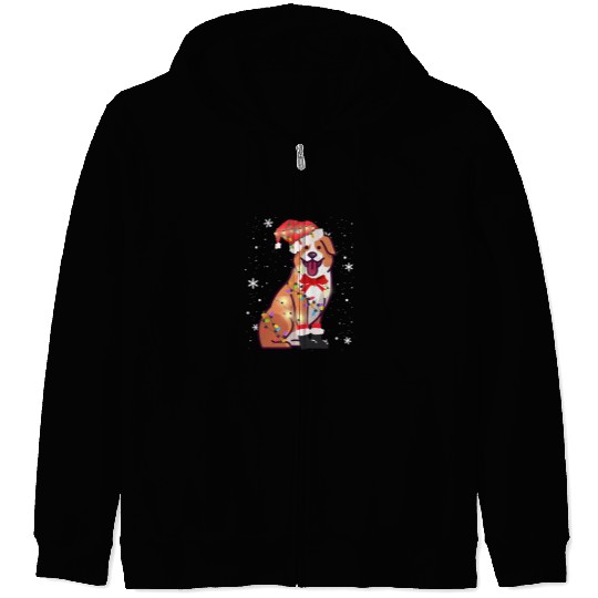 Christmas Australian Shepherd Dog Zip Hoodies