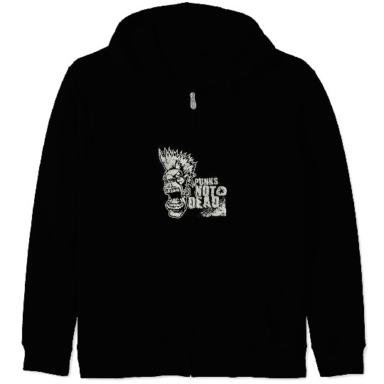 Skeletons Skulls Punk rock demons skull streetwear style gothic top Skull Zip Hoodies