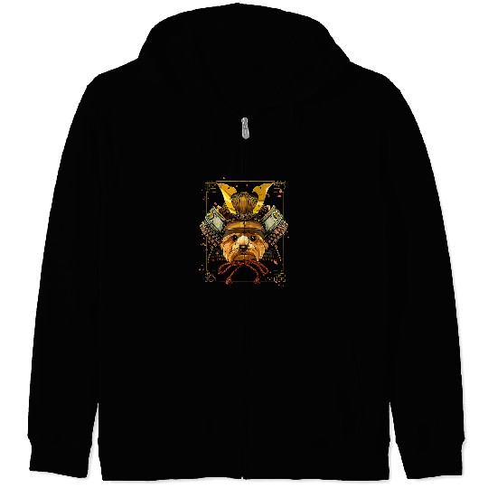 Yorkshire Terrier Samurai Yorkshire Terrier Dog Warrior Samurai Lovers Gift 194 Yorkie Zip Hoodies