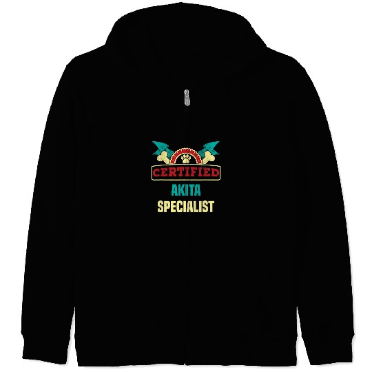 Dog Akita Certified Akita Specialist Dog Lover Akita Inu Pets Zip Hoodies