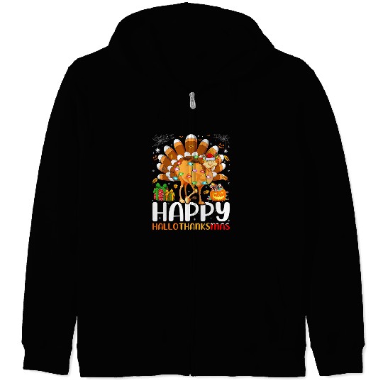 Llama Lover Camel Lover Halloween Christmas Happy Hallothanksmas Zip Hoodies