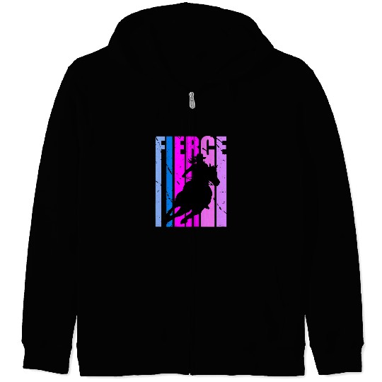 Pink Barrel Racing Fierce Cowgirls Hat Western Theme Southern Zip Hoodies