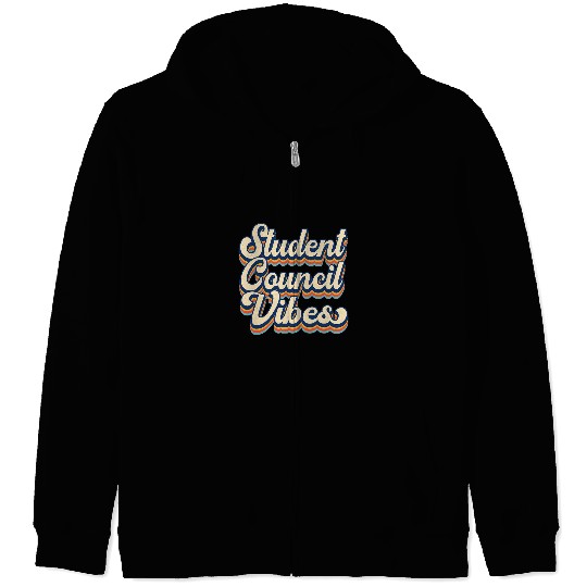 Retro vintages Student Council Vibes School Student Council Zip Hoodies