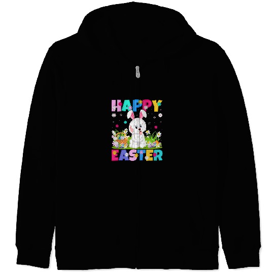 Dog Havanese Lover Happy Easter Bunny Havanese Easter Sunday Zip Hoodies