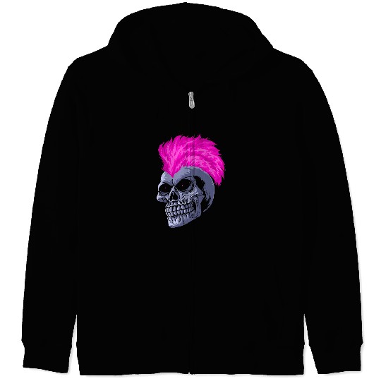Skeletons Skulls Punk Skull Skeletons Face Reaper Death Halloween Monster 193 Skull Zip Hoodies