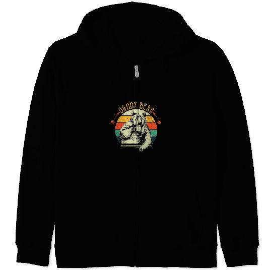 Funny Bear vintages Daddy Bear Funny Fathers Day Cute Bears Zip Hoodies