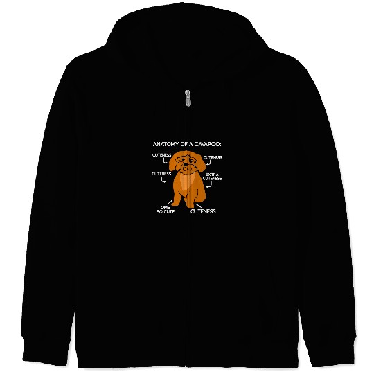 Cute Anatomy Cavapoo Dog Zip Hoodies