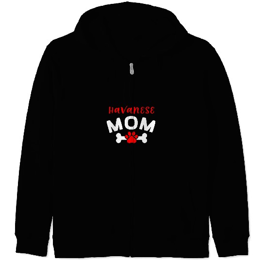 Dog Havanese Mom Havanese Cuban Dog Lover Dog Breed Pets 21 Zip Hoodies