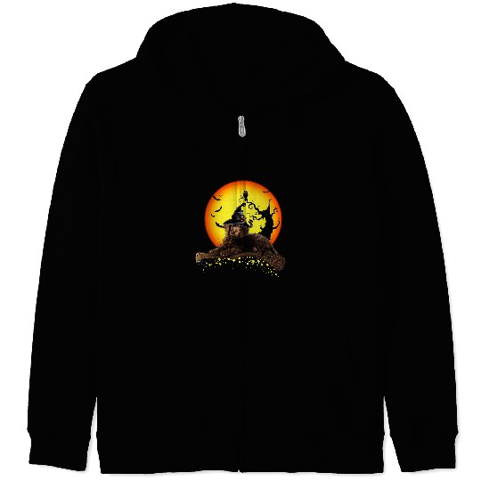 Dog Labradoodle Baby Halloween Dog Lovers 672 paw Zip Hoodies