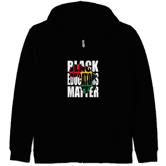 Black Educators Matter Patriotic African American Teacher 1 Zip Hoodies