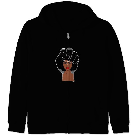 Black History Design for Women Educated Strong Melanin Queen Zip Hoodies