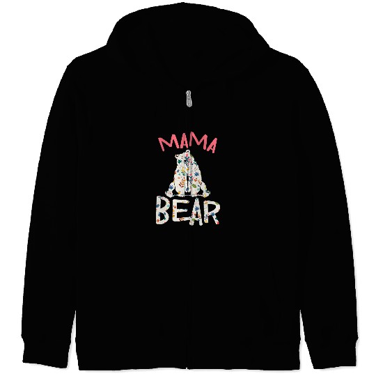 Funny Bear vintages Animal Mom Mommy Bear Family Cute Mama Cute Bears Zip Hoodies