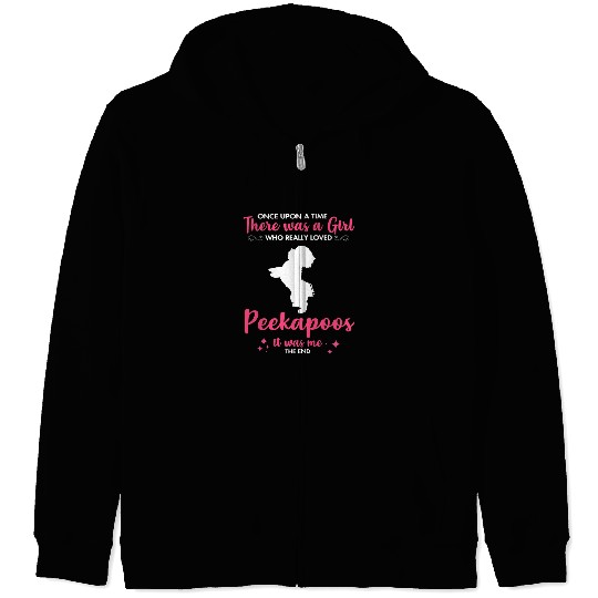 Girl Loves Peekapoo Dog Pet Gift For Men Women Mom Dad Him Zip Hoodies