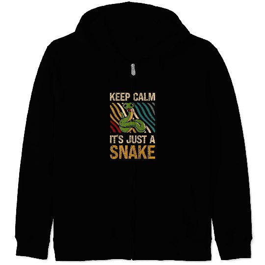 Snake Lover Keep Calm Its Just A Snake Reptile Skin Snakeskin Snake Mom Zip Hoodies
