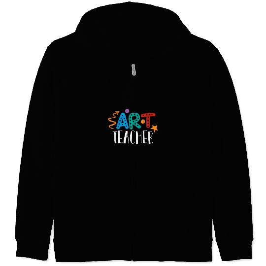Art Teacher Retro Mode On Art Teacher Zip Hoodies