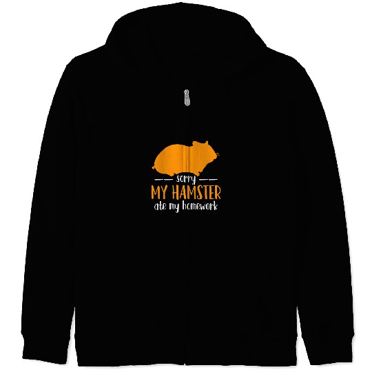 Hamster Back to School Student Homework Zip Hoodies