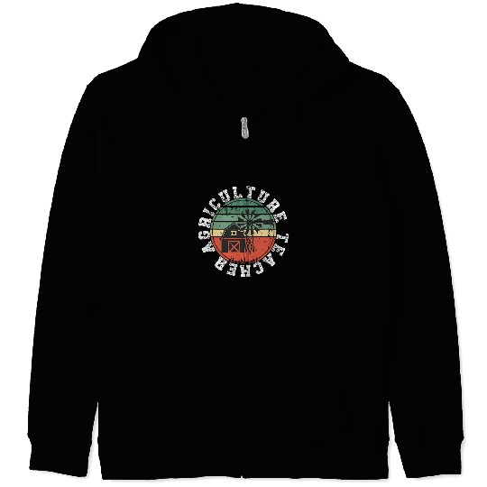 vintages Agriculture Teacher AG Professor Retro Farming Zip Hoodies