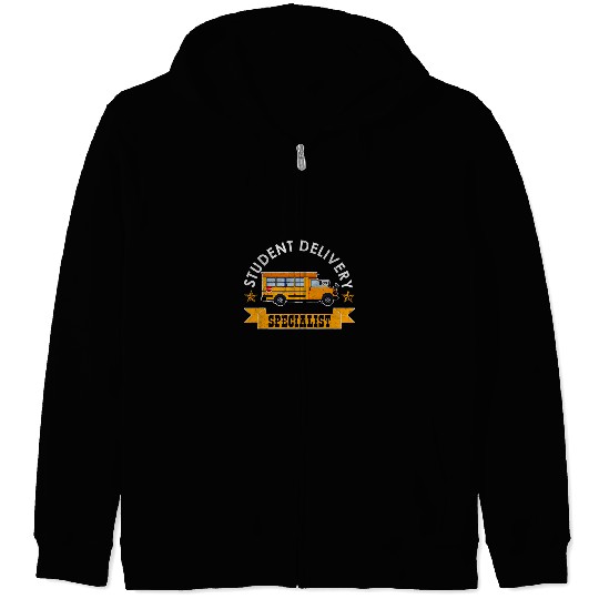 Student Delivery Service Yellow School Bus Driver Students Zip Hoodies