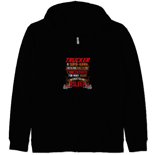 Diesel Trucker Funny Big Rig SemiTrailer Truck Driver Zip Hoodies