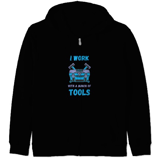 Handyman Bunch Of Tools Repairman Skilled Mechanic Tools Zip Hoodies