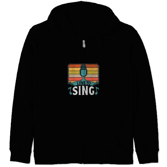 I Love To Sing Videoke Singer Singing Zip Hoodies