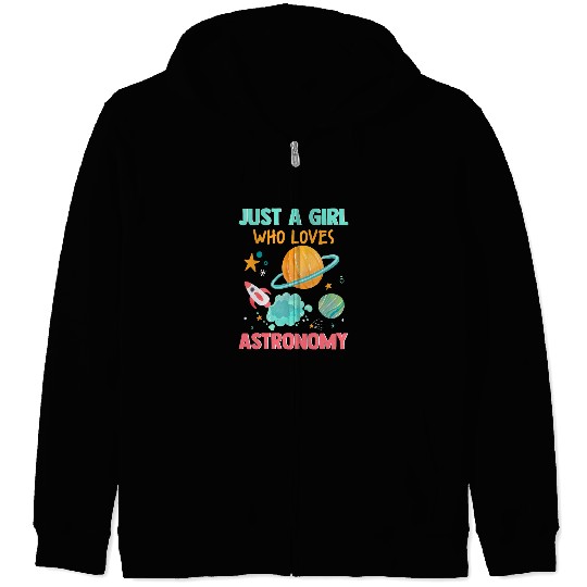 Astronomy Science Teacher STEM Girls Love Space Planet Zip Hoodies